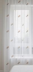Látvány Textil Kft Fehér sable kész függöny barna drapp mintás K. 210x290cm