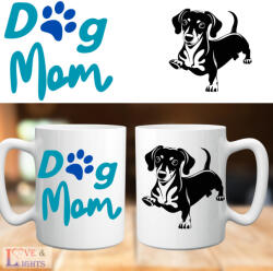  Dog Mom bögre tacskós mintával - egyedi kerámia ajándék kutyatulajdonosoknak