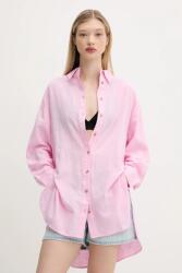 Superdry pamut ing galléros, rózsaszín, relaxed, W4010470A-2LV - rózsaszín S