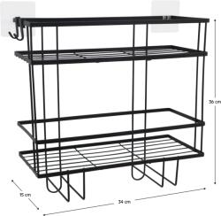 Mobikon Etajera otel negru Sabrina 34x15x36 cm (0000400574) Raft