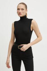 HUGO BOSS gyapjú mellény könnyű, fekete, félgarbó nyakú, 50530703 - fekete L