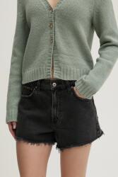 Abercrombie & Fitch farmer rövidnadrág női, szürke, sima, magas derekú, KI149-5000 - szürke 26