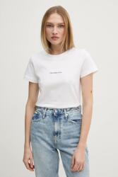 Calvin Klein Jeans pamut póló női, fehér, J20J223563 - fehér S