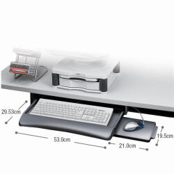 Fellowes Billentyűzettartó, kihúzható, Fellowes® Underdesk (93804) - iroda-ellatas