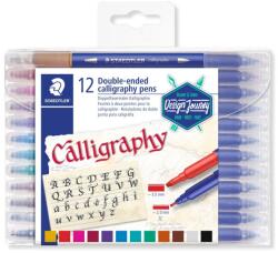 STAEDTLER "3005" Kalligrafikus marker készlet, 2, 0/3, 5 mm, kétvégű, 12 szín (TS3005TB12)