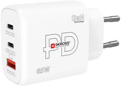 SKROSS gyorstöltő 65W 2xUSB-C, USB, PD, GaN (95905-PWRCHARGER65W)