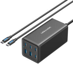 Vention 6-port 4*USB-C+2*USB-A (asztali, 140W, fekete, GAN), töltő