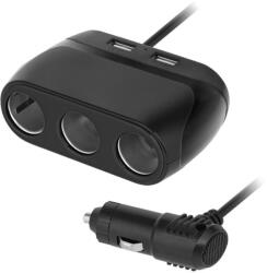 Peiying Autós hálózati adapter 3x aljzat + USB 3100mA