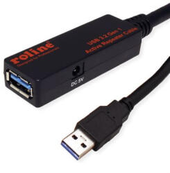 Roline 12.04. 1097 10m USB 3.0 hosszabbító kábel +erősítő +4port Hub (12.04. 1097) (12.04.1097)