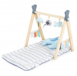  JÁTSZÓSZŐNYEG plüss, fa játékhíddal, összecsukható Sahara SZÖGLETES