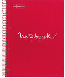 Miquelrius Emotions A4 PP 5x24 lapos piros kockás spirálfüzet (A152387400) - haztartasibolt