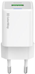 ColorWay AC töltő GaN Mini CW-CHS053PD-WT 30W PD port PPS USB (Type-C PD + USB QC4.0) fehér