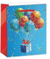 IRIS matt papírtasak hot stamp ajándékok+lufik kék 26 x 32cm (QX_IMPEX_KFT_370530) (QX_IMPEX_KFT_370530)