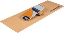 BoarderKING Indoorboard Classic, egyensúlyozó deszka, alátét, henger, fa / parafa, piros (FIA2-BalancedBoardYe) (FIA2-BalancedBoardYe)