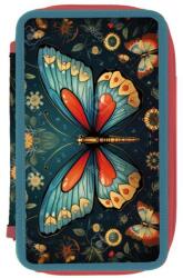 Herlitz Penar neechipat Herlitz 2 fermoare, dimensiune 20 x 4.5 x 13 cm, motiv Butterfly (400198298) Penar