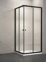 Balneum fekete szögletes zuhanykabin zuhanytálcával (MR-5006-80-Black)