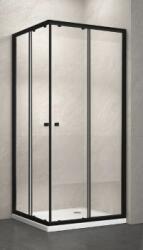 Balneum fekete szögeletes zuhanykabin premium zuhanytálcával 80x80 (MR-5006-80-Black + 609)