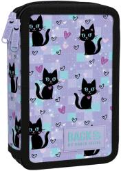 BackUP DW - Black Cats necesar cu accesorii, cu 2 fermoare (PB7DW16) Penar