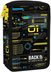 BackUP Penar cu rechizite Back Up DW - Cyber Attack, cu 2 fermoare (PB7DW50) Penar