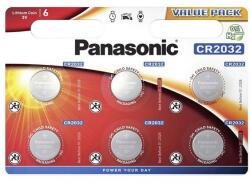 Panasonic gombelem, cr2032l/6bp, 3v, lítium, 6db/csomag