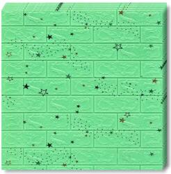 Teno 30x Brick Wallpaper 3D Teno® készlet, Stelute modell, fedőfelület 15, 9 nm, öntapadós, vízálló, könnyen felszerelhető, modern dizájn, 70x77 cm, zöld (TENO72S30)