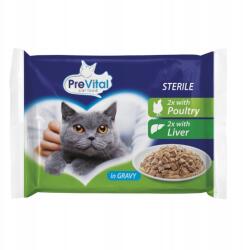 PreVital Sterile macskaeledel májjal és baromfival szószban 4x100g