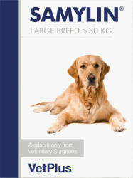 VetPlus Samylin májtámogató por nagytestű kutyáknak (30 kg fölött; 30 x 5.3 g [~ 30 tasak]) 159 g