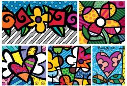 Bluebird Puzzle 90020 Romero Britto - Collage: Hearts and Flowers - 1500 db-os puzzle (90020)