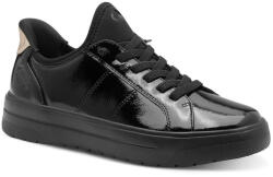 Jana Step In női sportos bebújós félcipő fekete lakk 23764-45-018 07654