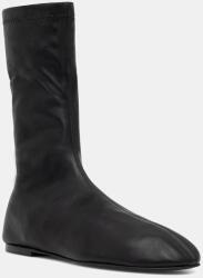 Proenza Schouler bőr csizma Tee fekete, lapos talpú, SH253061 - fekete Női 41