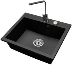 NERO Piazza-60 + Design csaptelep + dugóemelő (fekete)