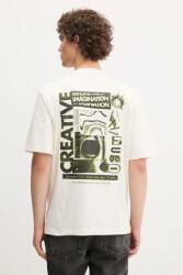 HUGO Blue pamut póló - bézs L - answear - 15 590 Ft