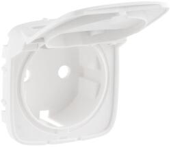 Legrand Valena Allure 2P+F csatlakozóaljzat burkolat, csapfedeles, fehér (754845) (754845)