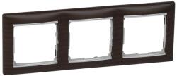 Legrand Valena Wenge dekor / Ezüst, 3-as vízszintes keret (770373) (770373)
