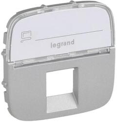 Legrand Valena Allure RJ11/RJ45 aljzat burkolat címketartóval, Alumínium (755477) (755477)