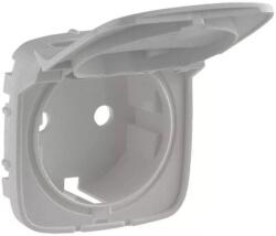 Legrand Valena Allure 2P+F csatlakozóaljzat burkolat, csapfedeles, alumínium (754847) (754847)