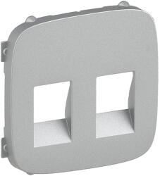 Legrand Valena Allure Kettős hangszóróaljzat burkolat, Alumínium (755377) (755377)