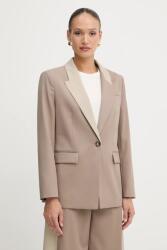 BOSS gyapjú kabát bézs, sima, egysoros gombolású, 50543409 - bézs 34