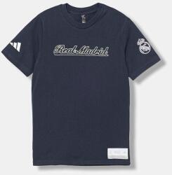 Adidas gyerek pamut póló REAL MADRID sötétkék, nyomott mintás, JY0999 - sötétkék 152