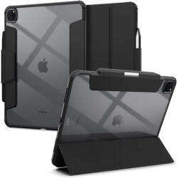 Apple iPad Pro 13 (2024), mappa tok, légpárnás sarok, közepesen ütésálló, Apple Pencil tartóval, Smart Case, Spigen Ultra Hybrid Pro, átlátszó/fekete