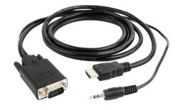 Gembird HDMI > VGA (DSUB) + audio kábel 3m [A-HDMI-VGA-03-10]