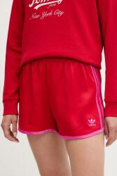 adidas Originals rövidnadrág 3-Stripes piros, nyomott mintás, magas derekú, JZ3513 - piros L