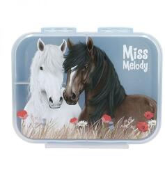 Miss Melody lovas uzsonnásdoboz - belül osztott - 17, 2x5, 7x14, 2 cm - Dusty Rose (IMO-DP-13398)