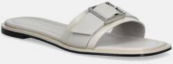 Calvin Klein bőr papucs FLAT SLIDE W/BUCKLE - LTH bézs, női, HW0HW02490 - bézs Női 37