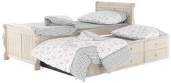  Ágykeret, pótággyal és fiókokkal, 90x200 cm, törtfehér - PRIMAIRE