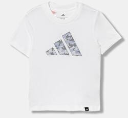 Adidas gyerek pamut póló fehér, nyomott mintás, JV5077 - fehér 176