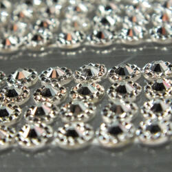  Öntapadós strasszok 5mm, 12*30cm füzéren - ezüst 8724EZ