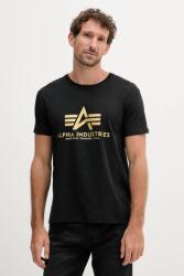 Alpha Industries pamut póló fekete, nyomott mintás, 100501CB. 365 - fekete L