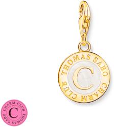 Thomas Sabo Charmista Coin aranyozott ezüst charm fehér tűzzománccal