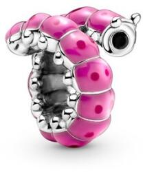 Pandora ékszer Tekeredő rózsaszín hernyó ezüst charm 790762C01